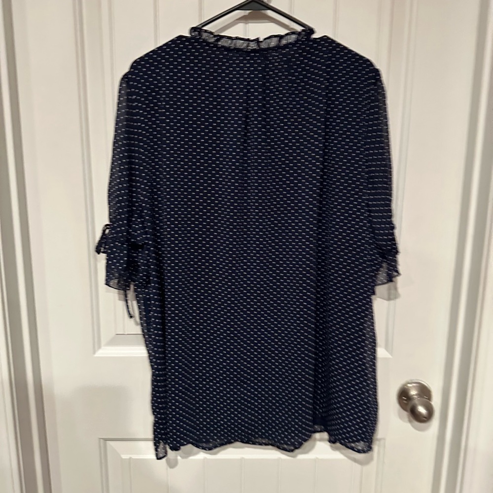 Tamara H Navy and White Dotted Blouse - Picture 4 of 6